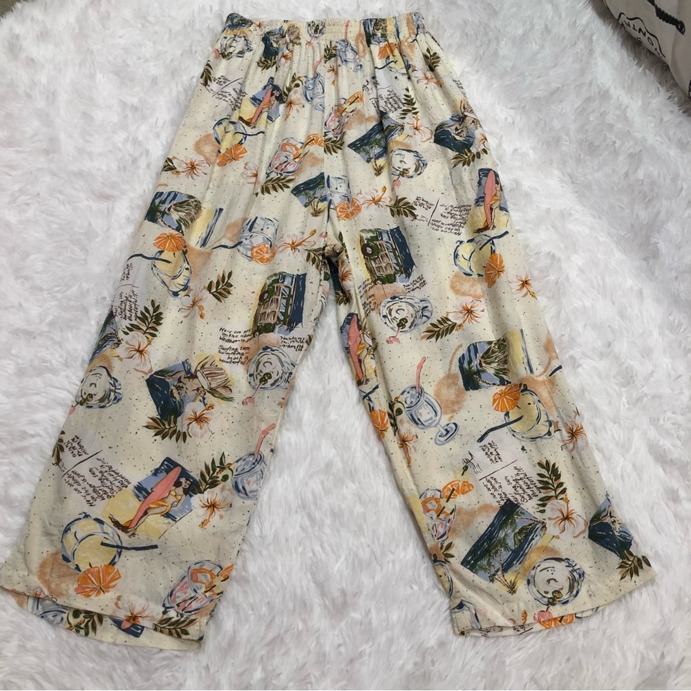 Hawaiian Too Hot Sunwear cropped Pants size Med tropical Hawaii